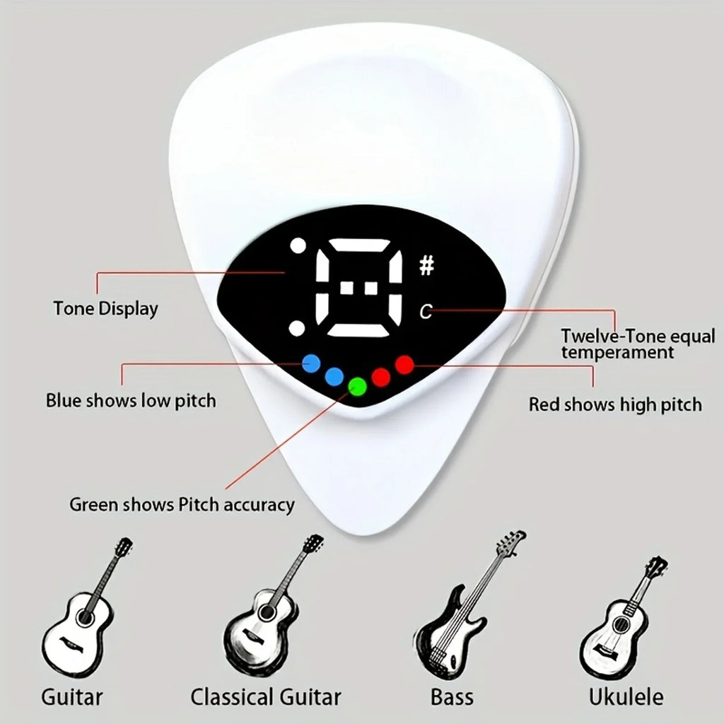 2-in-1 Guitar Pick & Tuner